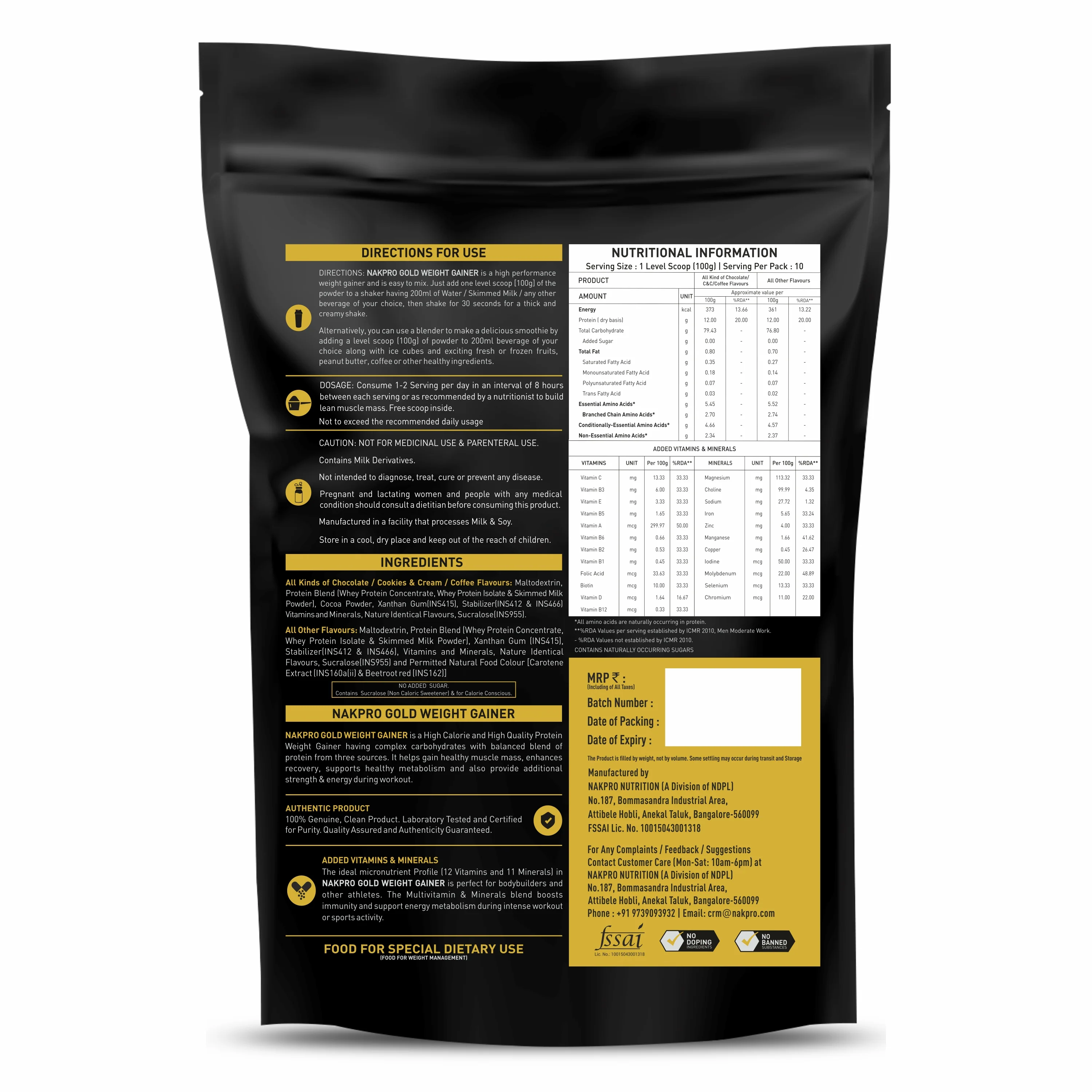 Gold Weight Gainer | High Calorie Weight Gain Powder - Image 65